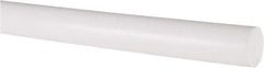 Made in USA - 4' Long, 3/4" Diam, PTFE (Virgin) Plastic Rod - White - Apex Tool & Supply