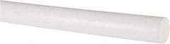 Made in USA - 5' Long, 3/4" Diam, PTFE (Virgin) Plastic Rod - White - Apex Tool & Supply