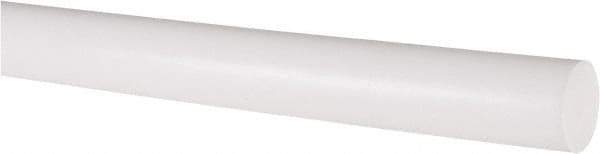 Made in USA - 6' Long, 3/4" Diam, PTFE (Virgin) Plastic Rod - White - Apex Tool & Supply