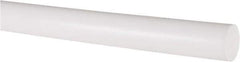 Made in USA - 6' Long, 3/4" Diam, PTFE (Virgin) Plastic Rod - White - Apex Tool & Supply