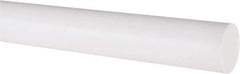 Made in USA - 1' Long, 1" Diam, PTFE (Virgin) Plastic Rod - White - Apex Tool & Supply
