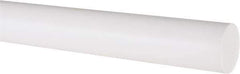 Made in USA - 3' Long, 1" Diam, PTFE (Virgin) Plastic Rod - White - Apex Tool & Supply