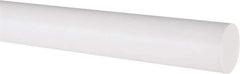 Made in USA - 4' Long, 1" Diam, PTFE (Virgin) Plastic Rod - White - Apex Tool & Supply