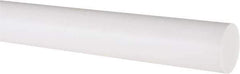 Made in USA - 5' Long, 1" Diam, PTFE (Virgin) Plastic Rod - White - Apex Tool & Supply