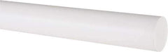Made in USA - 6' Long, 1" Diam, PTFE (Virgin) Plastic Rod - White - Apex Tool & Supply