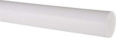 Made in USA - 2' Long, 1-1/2" Diam, PTFE (Virgin) Plastic Rod - White - Apex Tool & Supply