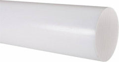 Made in USA - 1' Long, 3" Diam, PTFE (Virgin) Plastic Rod - White - Apex Tool & Supply