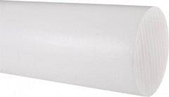 Made in USA - 1' Long, 3-1/2" Diam, PTFE (Virgin) Plastic Rod - White - Apex Tool & Supply