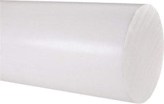 Made in USA - 1' Long, 4" Diam, PTFE (Virgin) Plastic Rod - White - Apex Tool & Supply