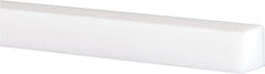 Made in USA - 5' x 3/4" x 3/4" White PTFE (Virgin) Square Bar - Apex Tool & Supply