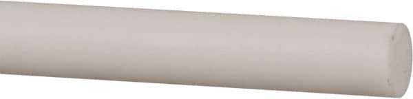 Made in USA - 3' Long, 1/2" Diam, PTFE (Mechanical Grade) Plastic Rod - +0.005 Tolerance - Apex Tool & Supply