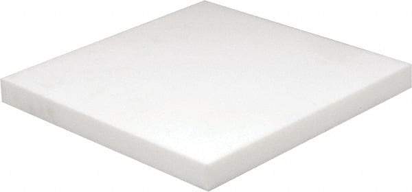 Made in USA - 1" Thick x 12" Wide x 1' Long, PTFE (Virgin) Sheet - White, +0.087/-0.043 Tolerance - Apex Tool & Supply