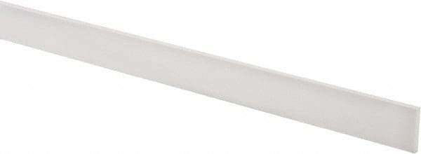 Made in USA - 4 Ft. Long x 1 Inch Wide x 1/8 Inch High, Virgin PTFE, Rectangular Plastic Bar - White, +/- 0.060 Tolerance - Apex Tool & Supply