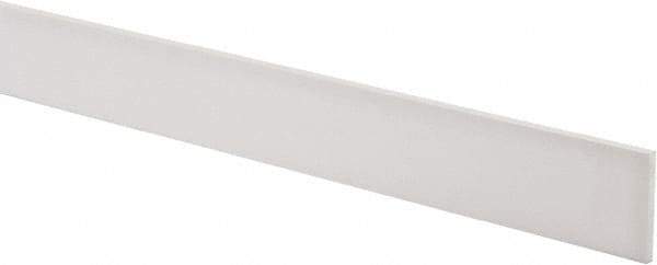 Made in USA - 3 Ft. Long x 1-1/2 Inch Wide x 1/8 Inch High, Virgin PTFE, Rectangular Plastic Bar - White, +/- 0.060 Tolerance - Apex Tool & Supply