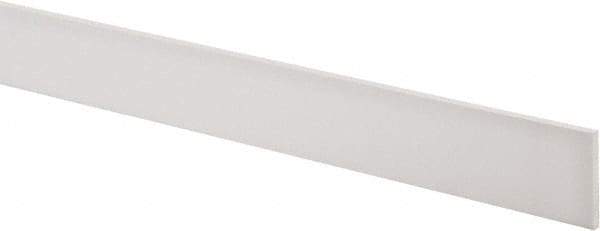 Made in USA - 4 Ft. Long x 1-1/2 Inch Wide x 1/8 Inch High, Virgin PTFE, Rectangular Plastic Bar - White, +/- 0.060 Tolerance - Apex Tool & Supply