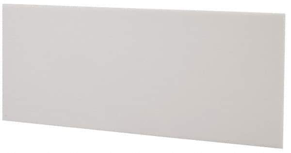 Made in USA - 2 Ft. Long x 4 Inch Wide x 1/8 Inch High, Virgin PTFE, Rectangular Plastic Bar - White, +/- 0.060 Tolerance - Apex Tool & Supply