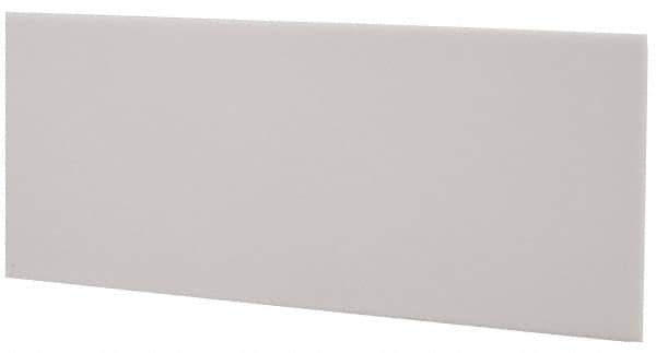 Made in USA - 4 Ft. Long x 4 Inch Wide x 1/8 Inch High, Virgin PTFE, Rectangular Plastic Bar - White, +/- 0.060 Tolerance - Apex Tool & Supply