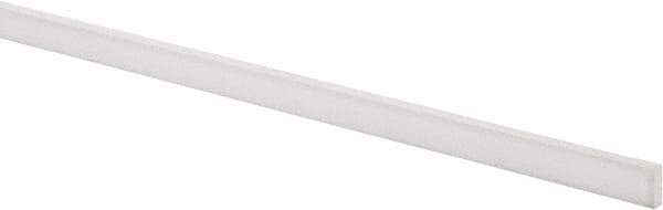 Made in USA - 4 Ft. Long x 1/2 Inch Wide x 3/16 Inch High, Virgin PTFE, Rectangular Plastic Bar - White, +/- 0.060 Tolerance - Apex Tool & Supply