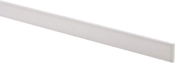 Made in USA - 3 Ft. Long x 1 Inch Wide x 3/16 Inch High, Virgin PTFE, Rectangular Plastic Bar - White, +/- 0.060 Tolerance - Apex Tool & Supply