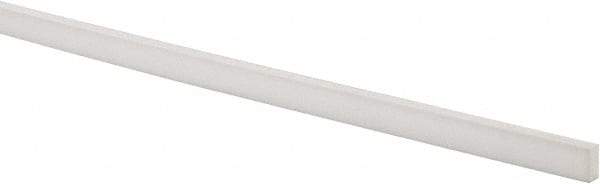 Made in USA - 4 Ft. Long x 1/2 Inch Wide x 1/4 Inch High, Virgin PTFE, Rectangular Plastic Bar - White, +/- 0.060 Tolerance - Apex Tool & Supply