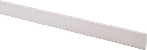 Made in USA - 4 Ft. Long x 1 Inch Wide x 1/4 Inch High, Virgin PTFE, Rectangular Plastic Bar - White, +/- 0.060 Tolerance - Apex Tool & Supply