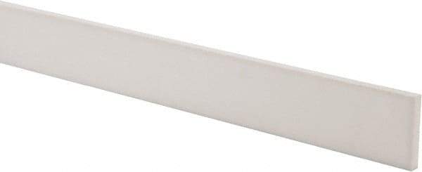 Made in USA - 2 Ft. Long x 1-1/2 Inch Wide x 1/4 Inch High, Virgin PTFE, Rectangular Plastic Bar - White, +/- 0.060 Tolerance - Apex Tool & Supply
