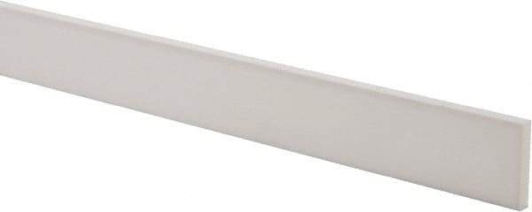 Made in USA - 3 Ft. Long x 1-1/2 Inch Wide x 1/4 Inch High, Virgin PTFE, Rectangular Plastic Bar - White, +/- 0.060 Tolerance - Apex Tool & Supply