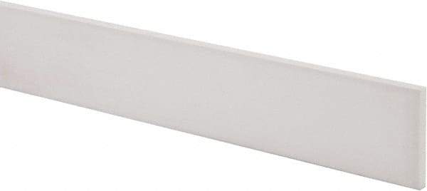 Made in USA - 2 Ft. Long x 2 Inch Wide x 1/4 Inch High, Virgin PTFE, Rectangular Plastic Bar - White, +/- 0.060 Tolerance - Apex Tool & Supply