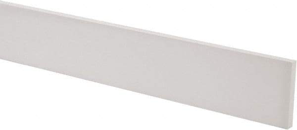 Made in USA - 3 Ft. Long x 2 Inch Wide x 1/4 Inch High, Virgin PTFE, Rectangular Plastic Bar - White, +/- 0.060 Tolerance - Apex Tool & Supply