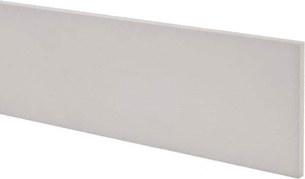 Made in USA - 1 Ft. Long x 4 Inch Wide x 1/4 Inch High, Virgin PTFE, Rectangular Plastic Bar - White, +/- 0.060 Tolerance - Apex Tool & Supply
