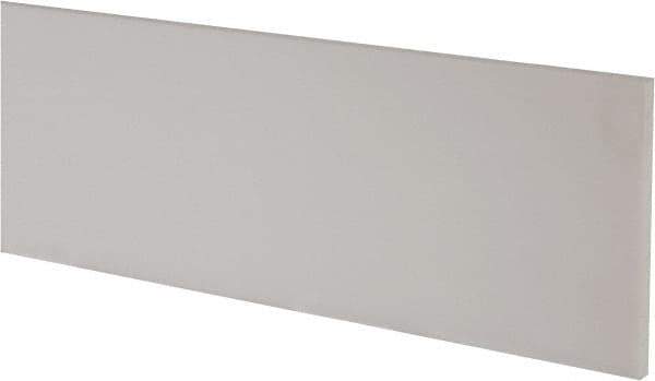 Made in USA - 3 Ft. Long x 4 Inch Wide x 1/4 Inch High, Virgin PTFE, Rectangular Plastic Bar - White, +/- 0.060 Tolerance - Apex Tool & Supply