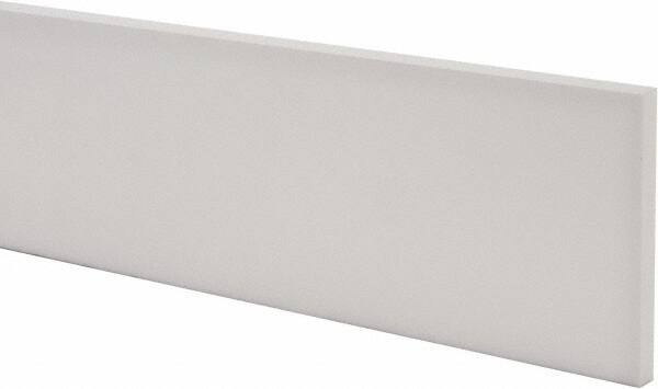 Made in USA - 1 Ft. Long x 4 Inch Wide x 3/8 Inch High, Virgin PTFE, Rectangular Plastic Bar - White, +/- 0.060 Tolerance - Apex Tool & Supply