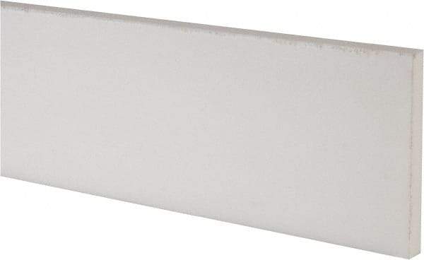Made in USA - 4 Ft. Long x 4 Inch Wide x 1/2 Inch High, Virgin PTFE, Rectangular Plastic Bar - White, +/- 0.060 Tolerance - Apex Tool & Supply