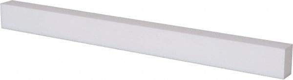 Made in USA - 1 Ft. Long x 1 Inch Wide x 1/2 Inch High, Virgin PTFE, Rectangular Plastic Bar - White, +/- 0.060 Tolerance - Apex Tool & Supply