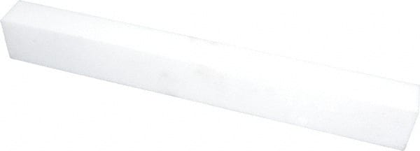 USA Sealing - 1' x 1-1/2" x 1" White PTFE (Virgin) Rectangular Bar - Apex Tool & Supply