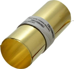 Made in USA - 5 Ft. Long x 6 Inch Wide x 0.0015 Inch Thick, Roll Shim Stock - Brass - Apex Tool & Supply