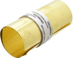 Made in USA - 5 Ft. Long x 6 Inch Wide x 0.002 Inch Thick, Roll Shim Stock - Brass - Apex Tool & Supply