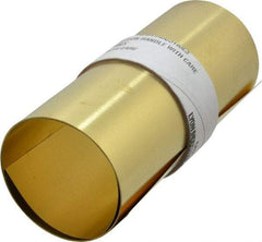 Made in USA - 5 Ft. Long x 6 Inch Wide x 0.004 Inch Thick, Roll Shim Stock - Brass - Apex Tool & Supply