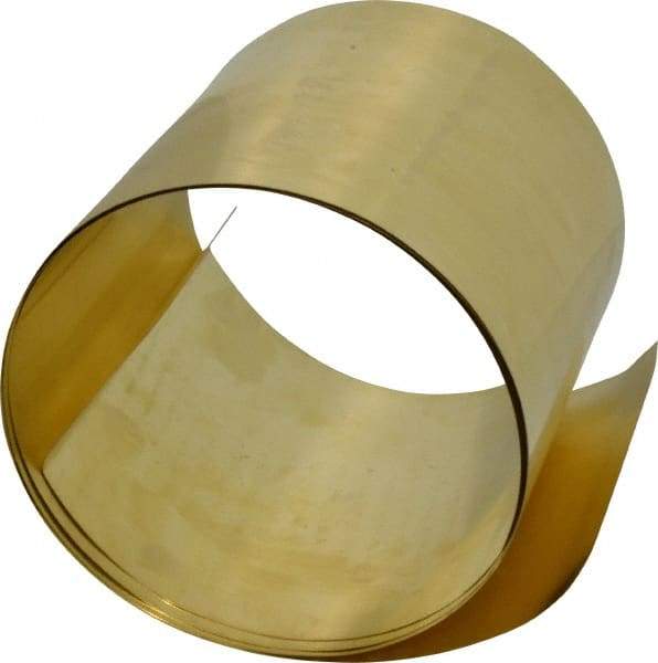 Made in USA - 5 Ft. Long x 6 Inch Wide x 0.008 Inch Thick, Roll Shim Stock - Brass - Apex Tool & Supply