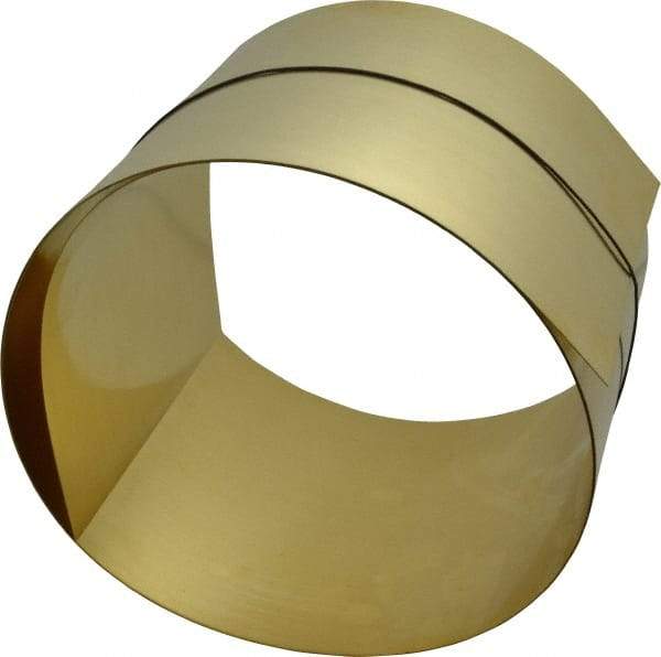 Made in USA - 5 Ft. Long x 6 Inch Wide x 0.015 Inch Thick, Roll Shim Stock - Brass - Apex Tool & Supply