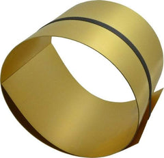 Made in USA - 5 Ft. Long x 6 Inch Wide x 0.02 Inch Thick, Roll Shim Stock - Brass - Apex Tool & Supply