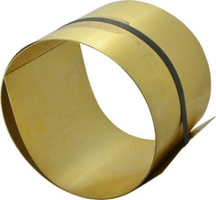 Made in USA - 5 Ft. Long x 6 Inch Wide x 0.025 Inch Thick, Roll Shim Stock - Brass - Apex Tool & Supply