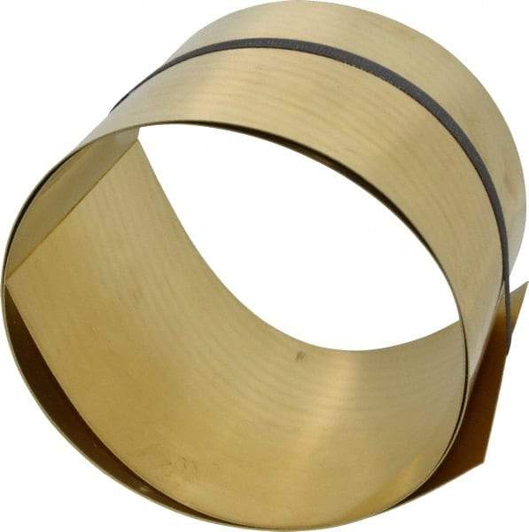 Made in USA - 5 Ft. Long x 6 Inch Wide x 0.031 Inch Thick, Roll Shim Stock - Brass - Apex Tool & Supply