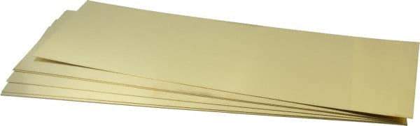 Made in USA - 10 Piece, 18 Inch Long x 6 Inch Wide x 0.025 Inch Thick, Shim Sheet Stock - Brass - Apex Tool & Supply