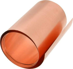 Made in USA - 100 Inch Long x 6 Inch Wide x 0.008 Inch Thick, Roll Shim Stock - Copper - Apex Tool & Supply