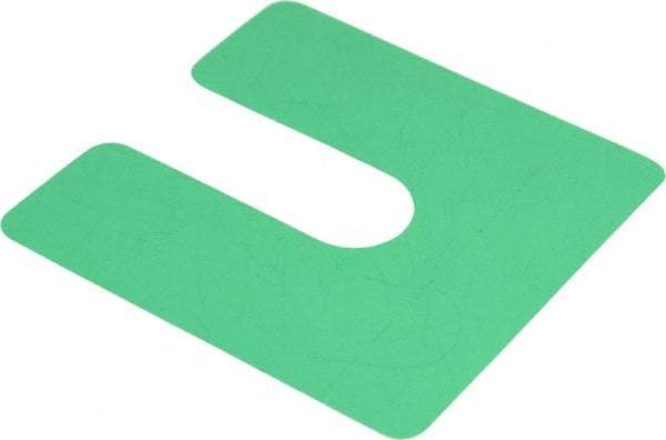 Made in USA - 20 Piece, 4" Wide x 4" Long Plastic Slotted Shim - Green - Apex Tool & Supply