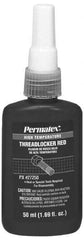 Permatex - 50 mL Bottle, Red, High Strength Liquid Threadlocker - Series 272, 24 hr Full Cure Time, Hand Tool, Heat Removal - Apex Tool & Supply