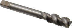 Balax - 7/16-20 UNF 3 Flute Modified Bottoming Spiral Flute Tap - Powdered Metal, Bright Finish, 3-5/32" OAL, Right Hand Flute, Right Hand Thread, Oversize, H7, Series BX200 - Apex Tool & Supply