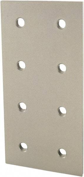 80/20 Inc. - 50mm Wide, Open Shelving 8 Hole Joining Strip - Aluminum, Clear Anodized Finish, 100mm Long, Use with 25 Series & Bolt Kit 75-3404 - Apex Tool & Supply