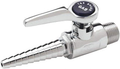 T&S Brass - 3/8" Pipe, Ball Head Hose Gas Cock - Chrome Plated Brass - Apex Tool & Supply